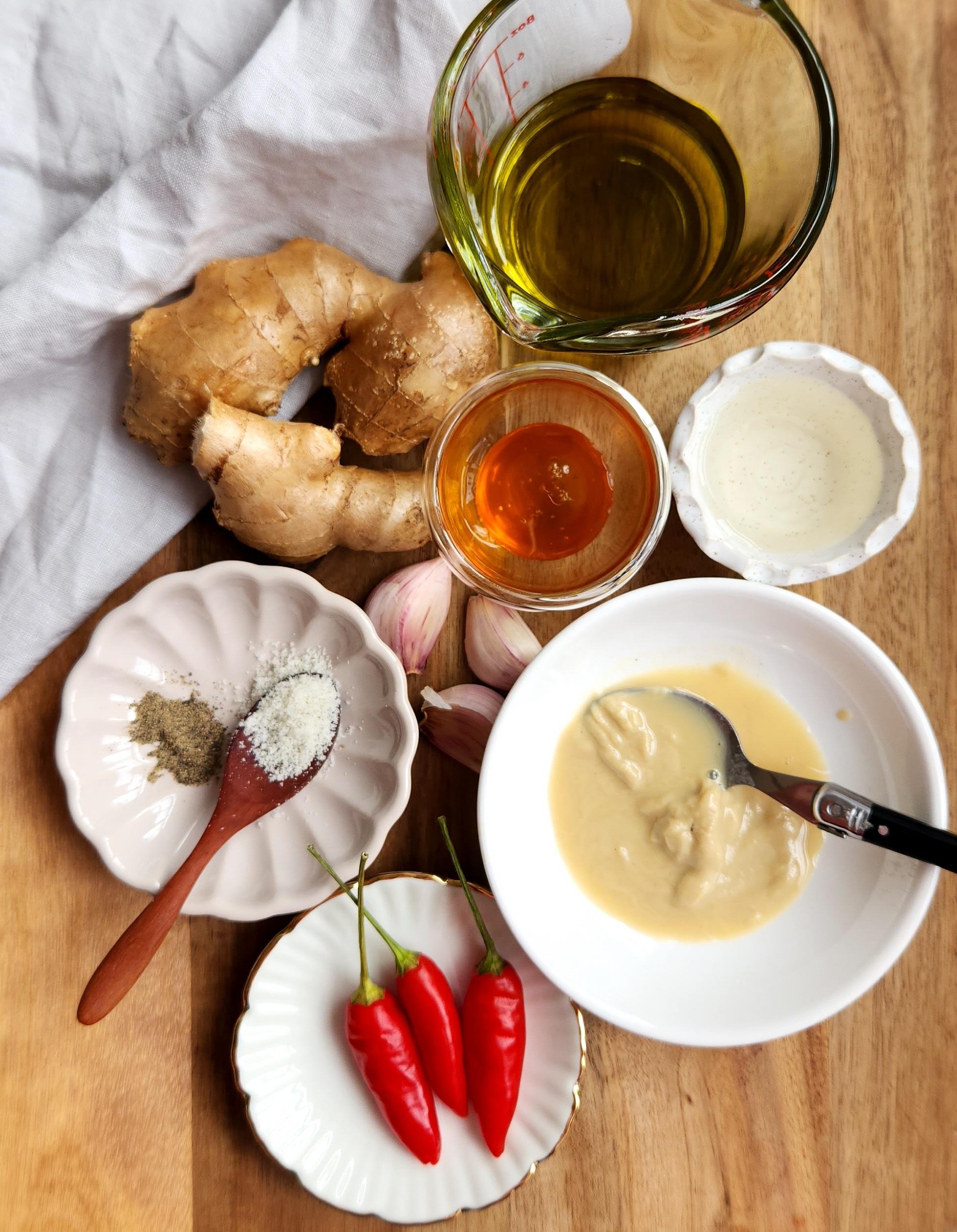 ginger and tahini dressing ingredients