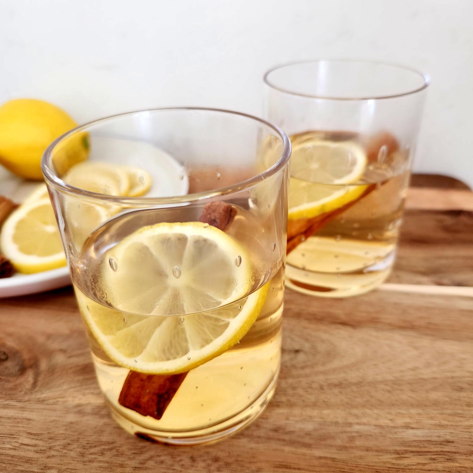 step two, hot water poured over the two prepared glasses