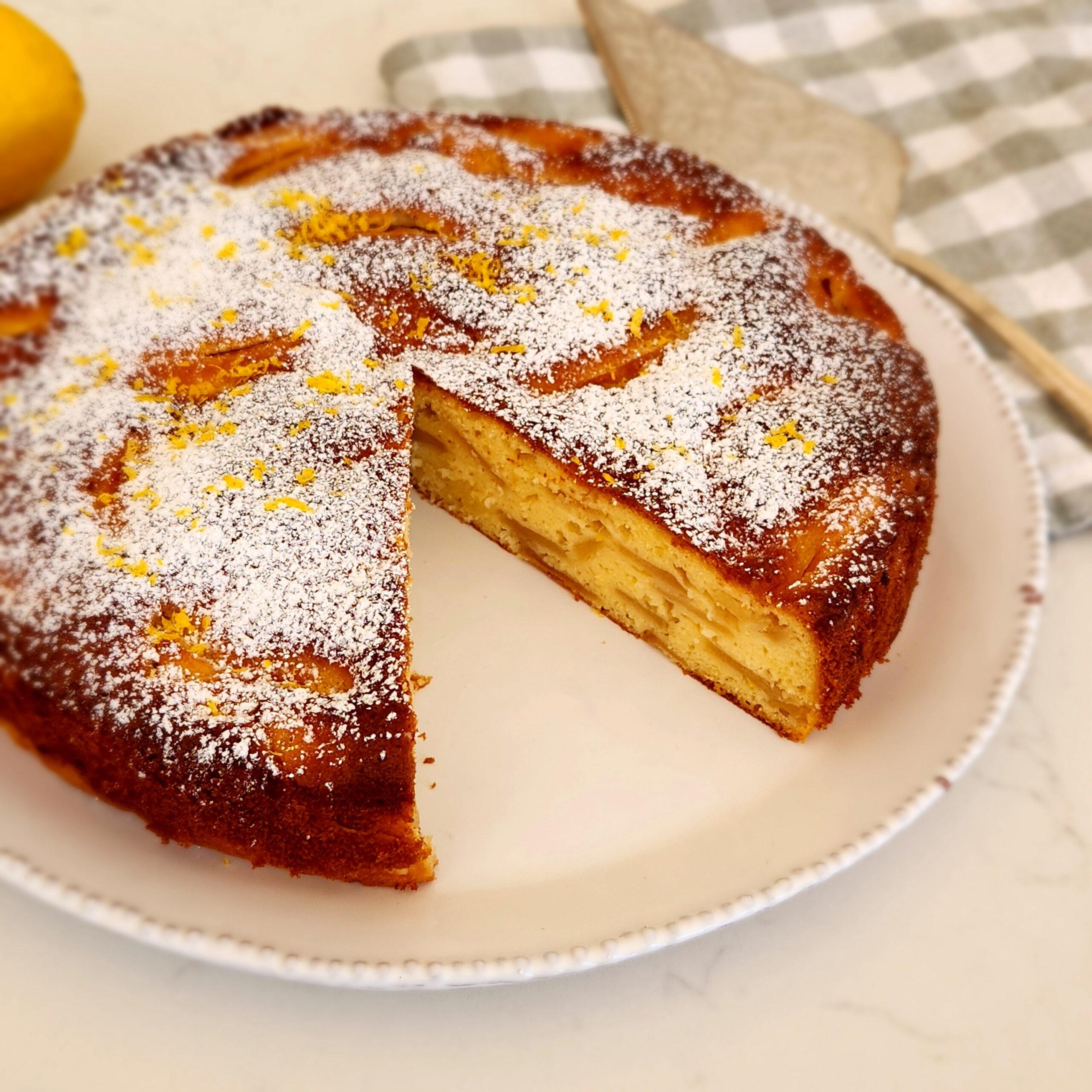 close up of apple cake