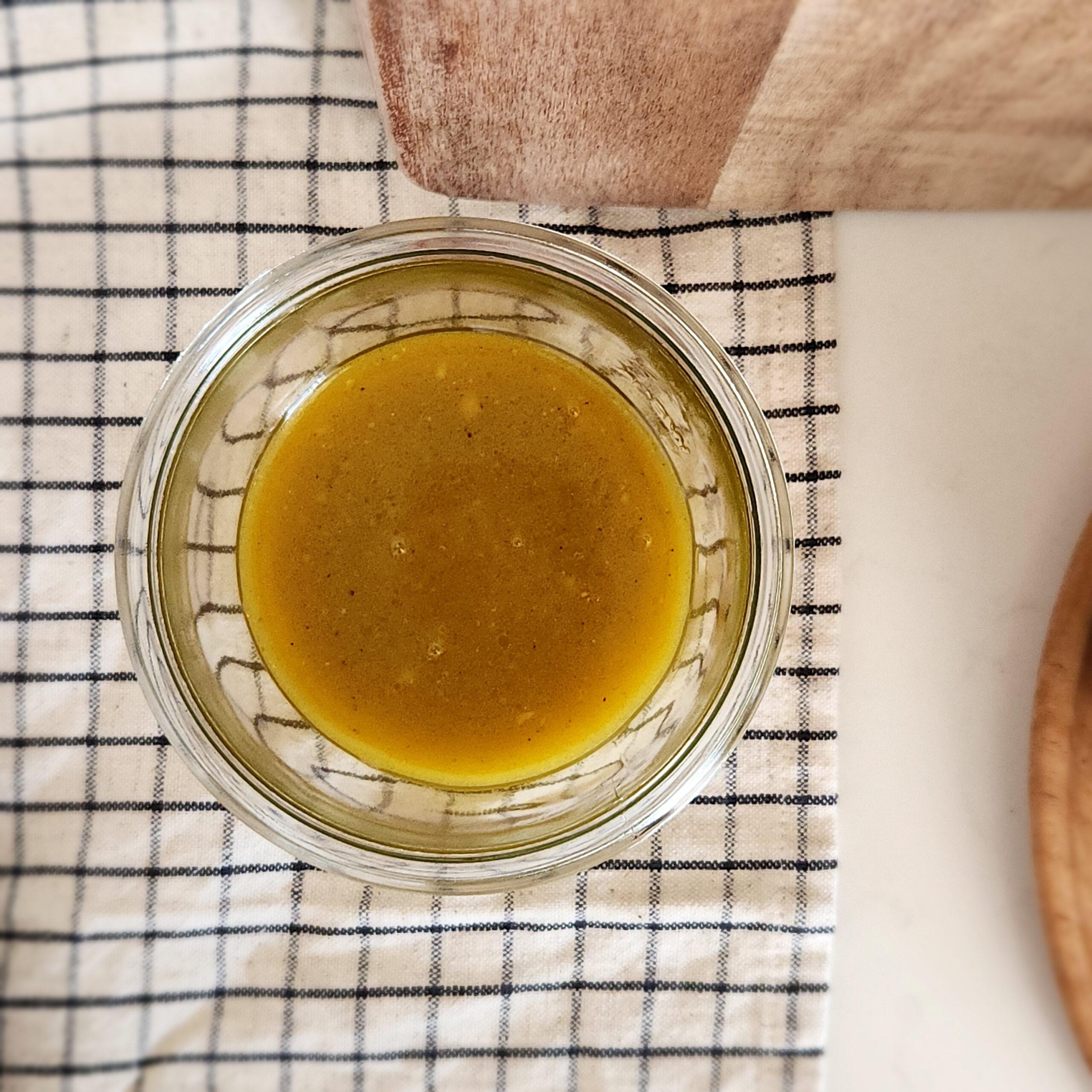 finished vinaigrette in a jar